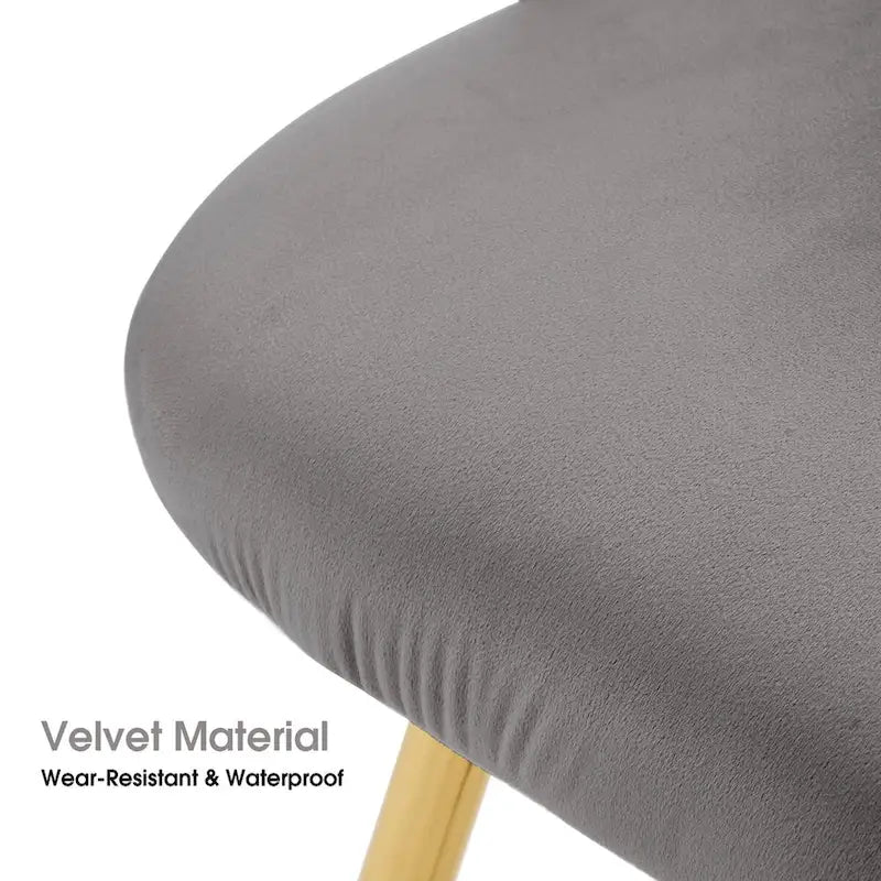 Chaise de salle à manger moderne avec pieds en métal doré, lot de 2