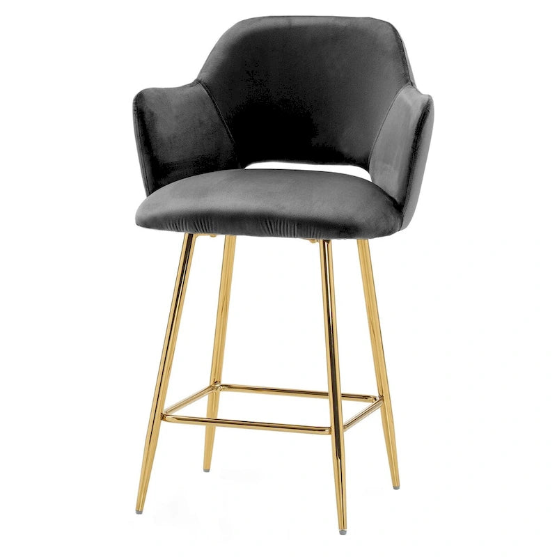 Chaise de salle à manger moderne avec pieds en métal doré, lot de 2
