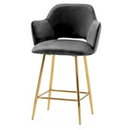 Chaise de salle à manger moderne avec pieds en métal doré, lot de 2