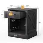 Table de chevet compacte avec tiroir et étagère