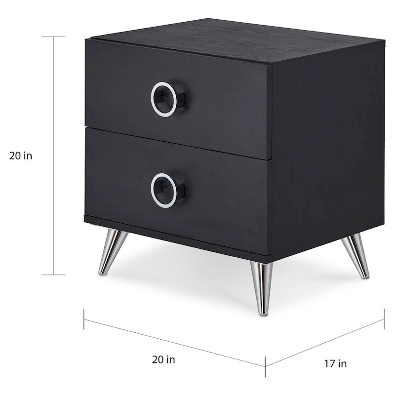 Table de chevet à 2 tiroirs au design moderne, table d'appoint de chambre avec rangement