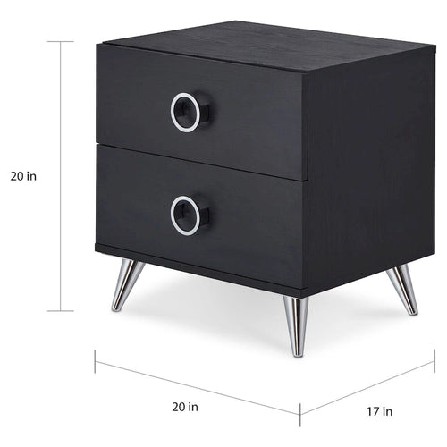 Table de chevet à 2 tiroirs au design moderne, table d'appoint de chambre avec rangement