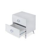Table de chevet à 2 tiroirs au design moderne, table d'appoint de chambre avec rangement