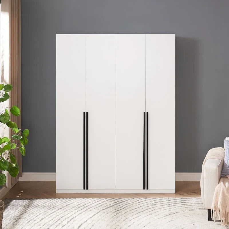 Lot de 2 armoires autoportantes, penderie de chambre moderne en bois