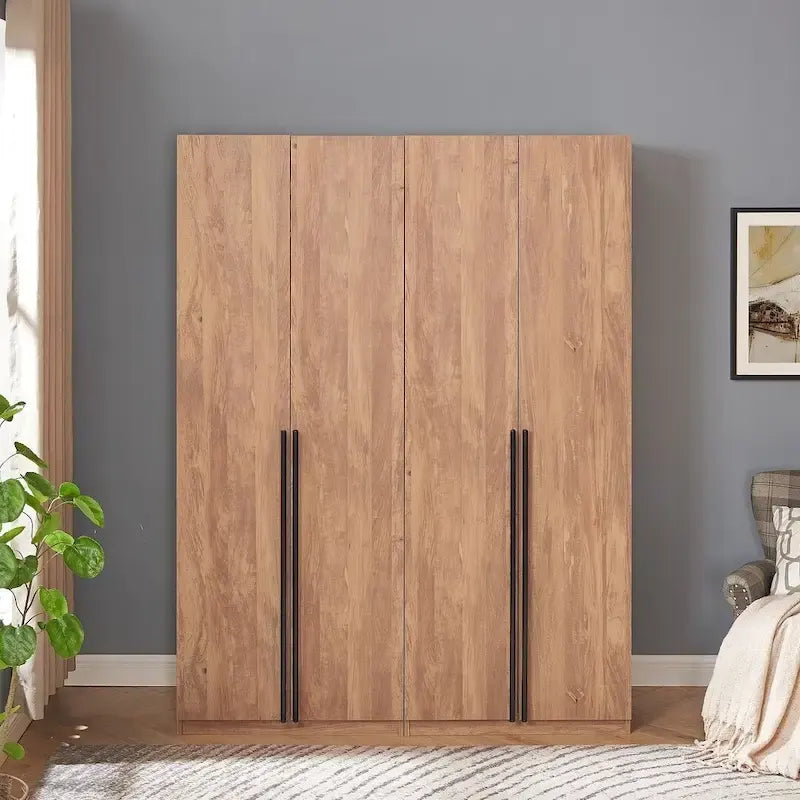 Lot de 2 armoires autoportantes, penderie de chambre moderne en bois