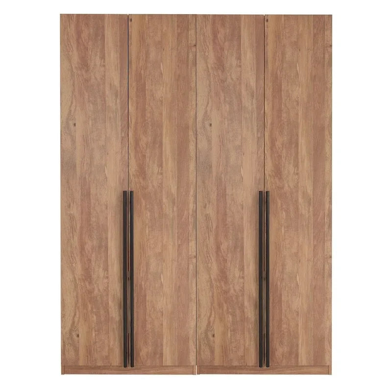 Lot de 2 armoires autoportantes, penderie de chambre moderne en bois