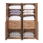 Lot de 2 armoires autoportantes, penderie de chambre moderne en bois