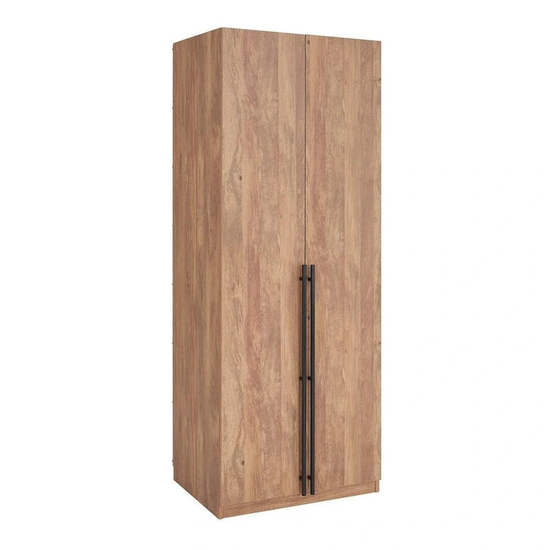 Lot de 2 armoires autoportantes, penderie de chambre moderne en bois