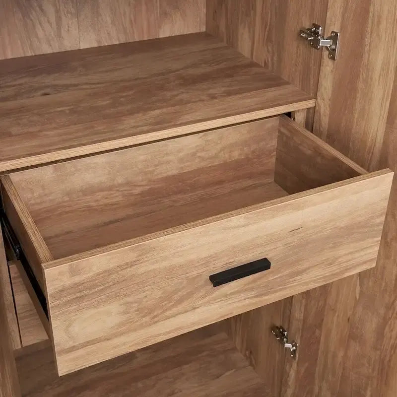 Lot de 2 armoires autoportantes, penderie de chambre moderne en bois