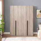 Lot de 2 armoires autoportantes, penderie de chambre moderne en bois