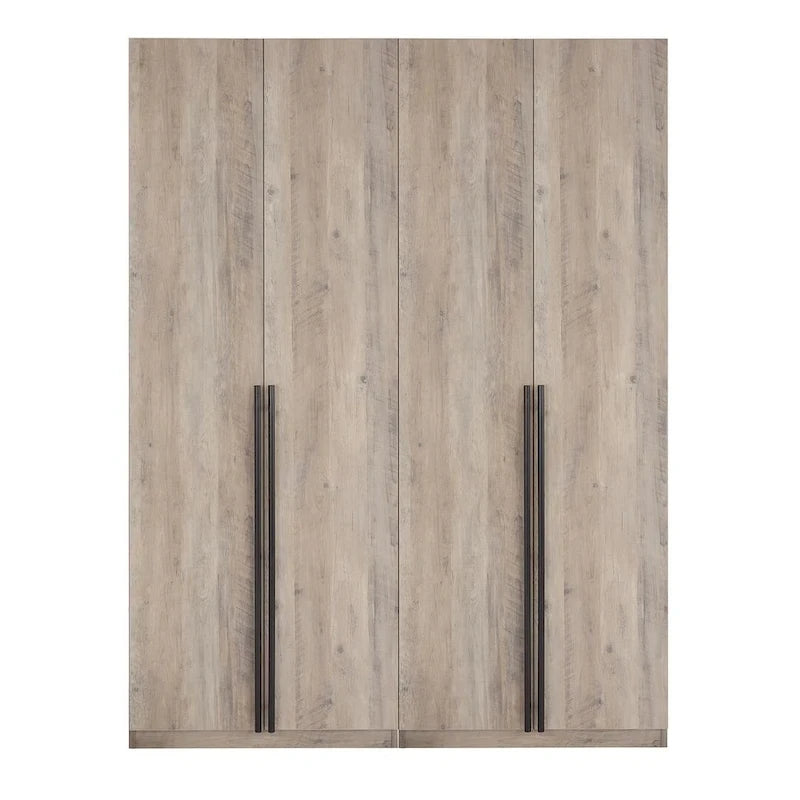 Lot de 2 armoires autoportantes, penderie de chambre moderne en bois