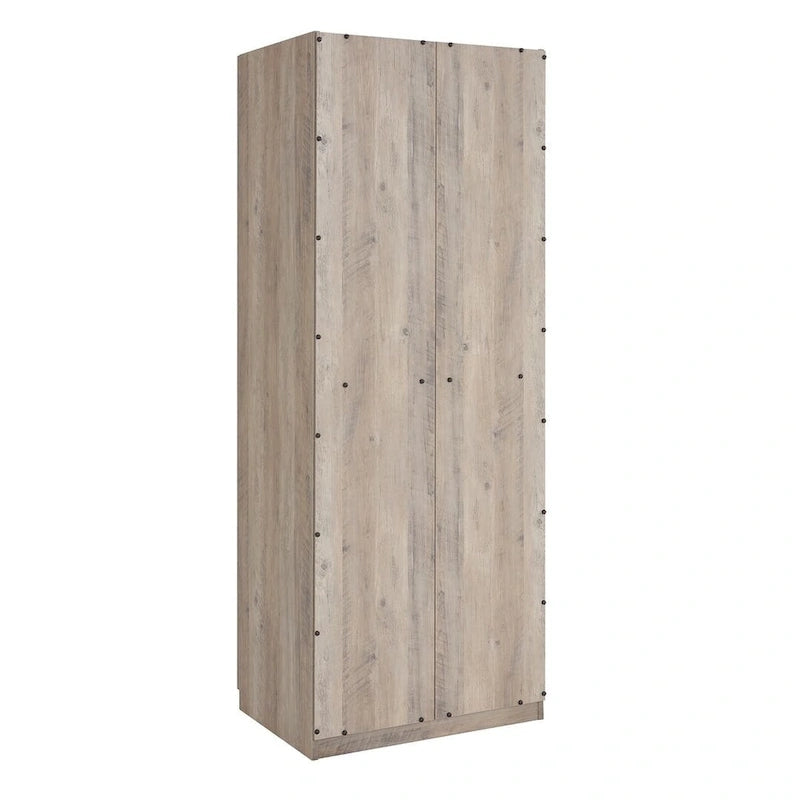 Lot de 2 armoires autoportantes, penderie de chambre moderne en bois