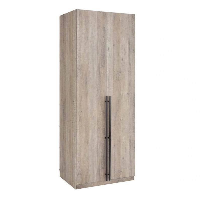 Lot de 2 armoires autoportantes, penderie de chambre moderne en bois