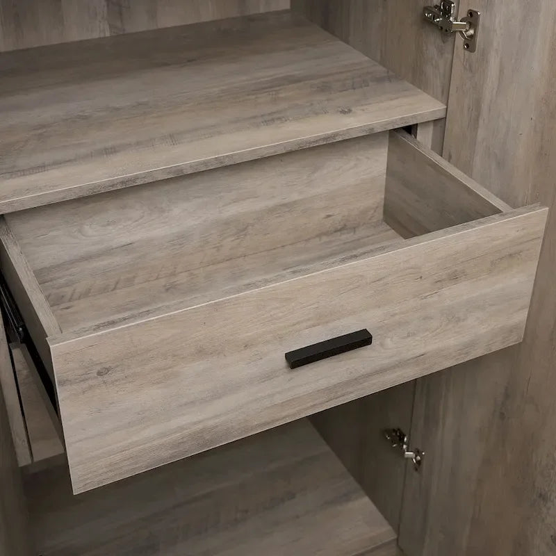 Lot de 2 armoires autoportantes, penderie de chambre moderne en bois