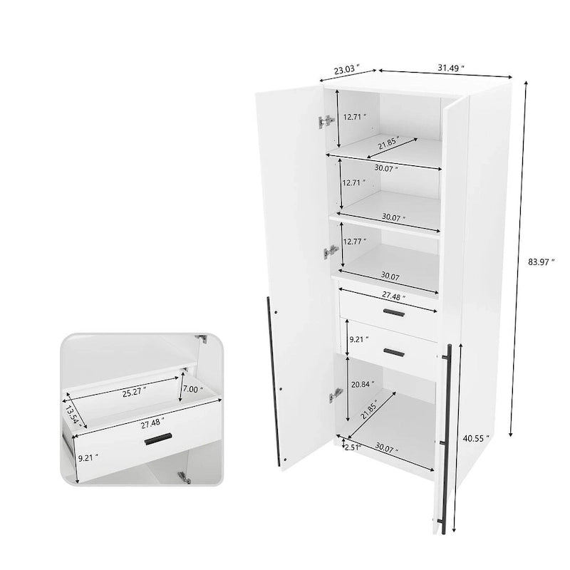 Lot de 2 armoires autoportantes, penderie de chambre moderne en bois
