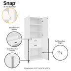 Lot de 2 armoires autoportantes, penderie de chambre moderne en bois