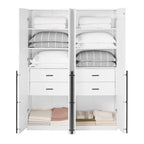 Lot de 2 armoires autoportantes, penderie de chambre moderne en bois