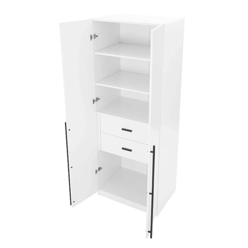 Lot de 2 armoires autoportantes, penderie de chambre moderne en bois