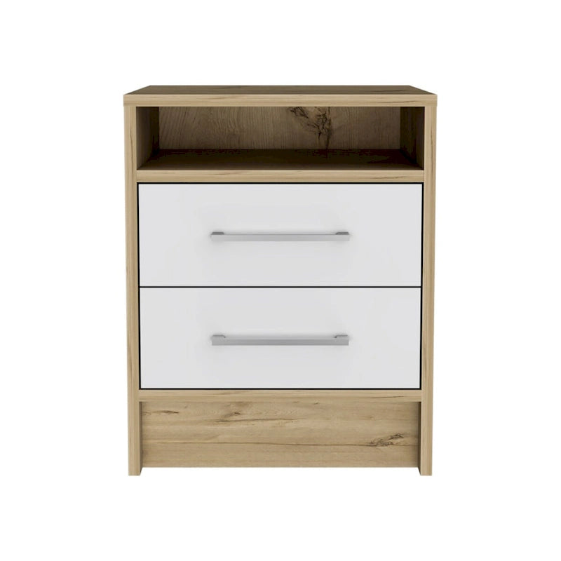 Rowley 2-Drawer 1-Shelf Rectangle Nightstand Smokey Oak
