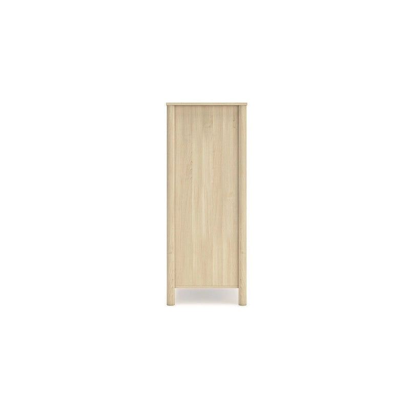 Commode brun clair, commode de rangement de chambre à coucher à 5 tiroirs