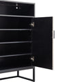 5-Tier Shoe Storage Cabinet, Wooden Shoe Cabinet with Doors Modern Shoe Organizer with Open Shelves for Entryway