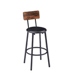 Ensemble de 3 pièces de table de bar industrielle avec porte-bouteilles