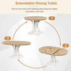Ensemble de salle à manger 5 pièces avec table à manger ronde extensible et 4 chaises rembourrées pour cuisine et salle à manger
