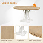 Ensemble de salle à manger 5 pièces avec table à manger ronde extensible et 4 chaises rembourrées pour cuisine et salle à manger
