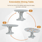 Ensemble de salle à manger 5 pièces avec table à manger ronde extensible et 4 chaises rembourrées pour cuisine et salle à manger