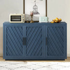 Buffet vintage classique en bois avec étagères intérieures réglables
