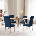 Lot de 2 chaises de salle à manger Parsons rembourrées en lin avec capitonnage