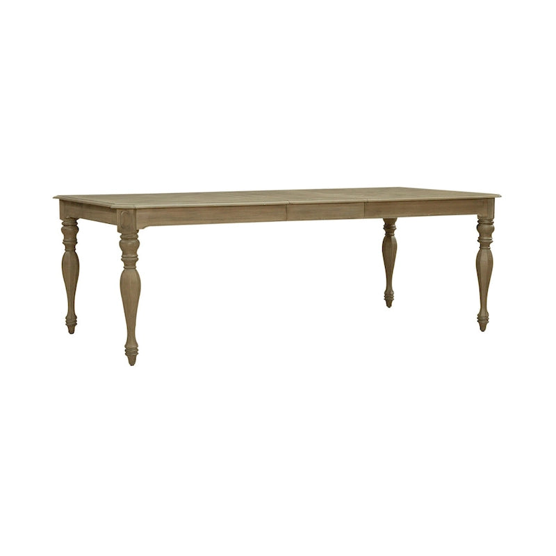 Ensemble de salle à manger rectangulaire 7 pièces en bisque vieillie, style rustique avec chaises