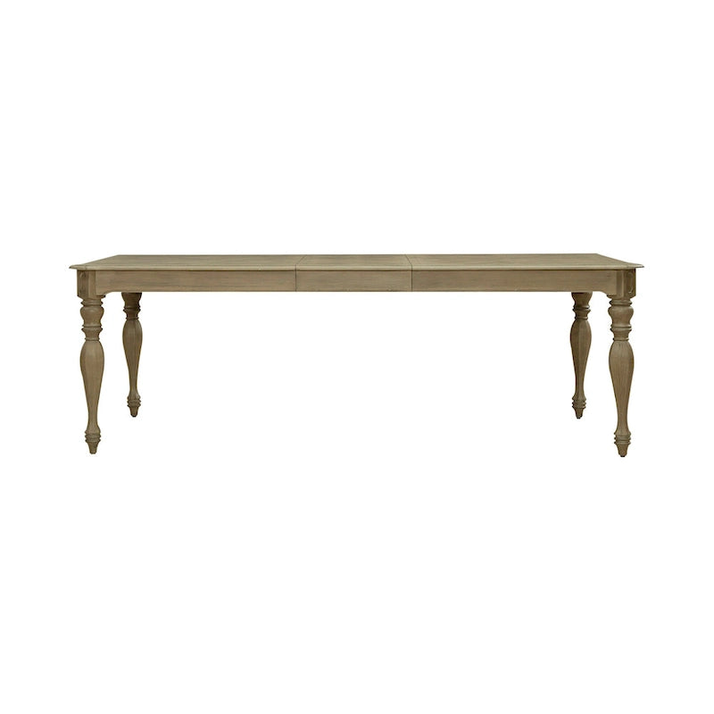 Ensemble de salle à manger rectangulaire 7 pièces en bisque vieillie, style rustique avec chaises