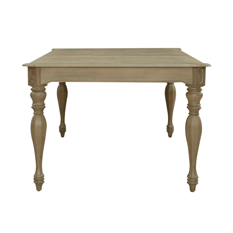 Ensemble de salle à manger rectangulaire 7 pièces en bisque vieillie, style rustique avec chaises