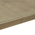 Ensemble de salle à manger rectangulaire 7 pièces en bisque vieillie, style rustique avec chaises