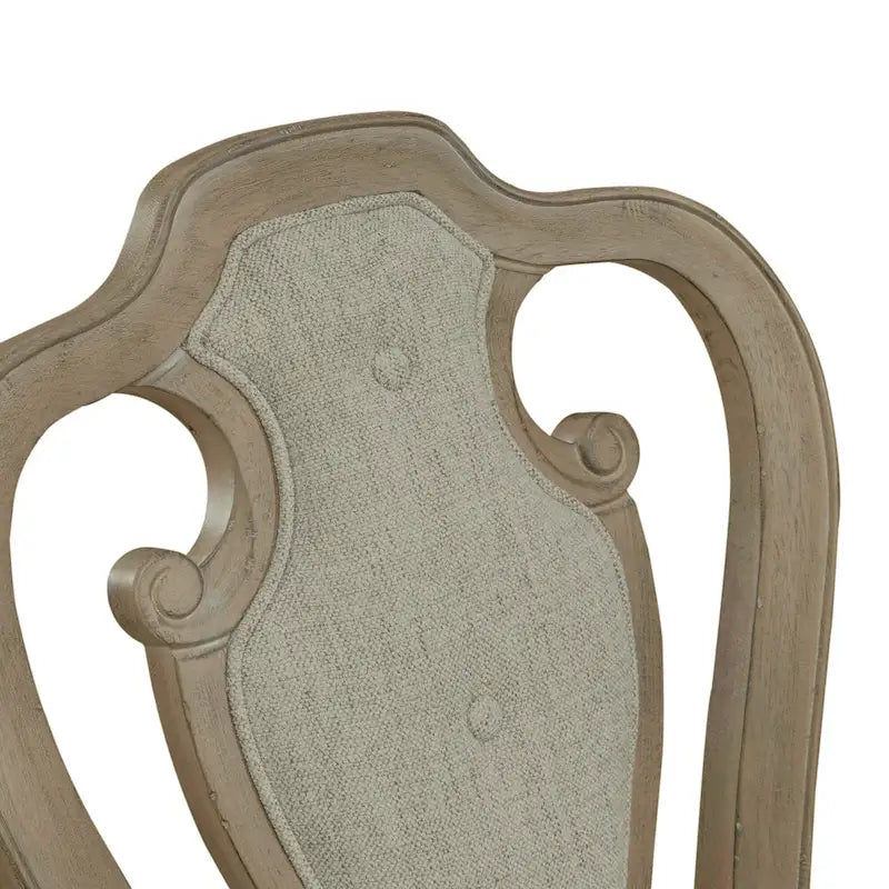 Ensemble de salle à manger rectangulaire 7 pièces en bisque vieillie, style rustique avec chaises