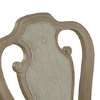 Ensemble de salle à manger rectangulaire 7 pièces en bisque vieillie, style rustique avec chaises