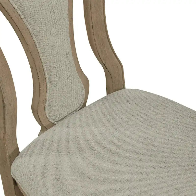 Ensemble de salle à manger rectangulaire 7 pièces en bisque vieillie, style rustique avec chaises