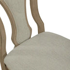 Ensemble de salle à manger rectangulaire 7 pièces en bisque vieillie, style rustique avec chaises