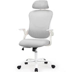 Chaise de bureau, fauteuil pivotant confortable avec dossier haut, roulettes, appuie-tête réglable