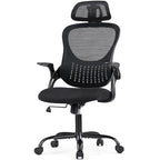 Chaise de bureau, fauteuil pivotant confortable avec dossier haut, roulettes, appuie-tête réglable