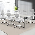 Chaise de bureau, fauteuil pivotant confortable avec dossier haut, roulettes, appuie-tête réglable