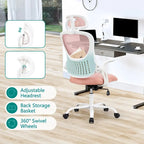 Chaise de bureau, fauteuil pivotant confortable avec dossier haut, roulettes, appuie-tête réglable