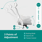 Chaise de bureau, fauteuil pivotant confortable avec dossier haut, roulettes, appuie-tête réglable