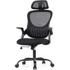 Chaise de bureau, fauteuil pivotant confortable avec dossier haut, roulettes, appuie-tête réglable