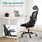Chaise de bureau, fauteuil pivotant confortable avec dossier haut, roulettes, appuie-tête réglable
