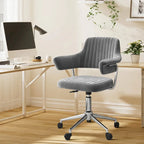 Chaise de bureau en similicuir confortable, chaise de bureau à domicile avec accoudoirs et pivot réglable