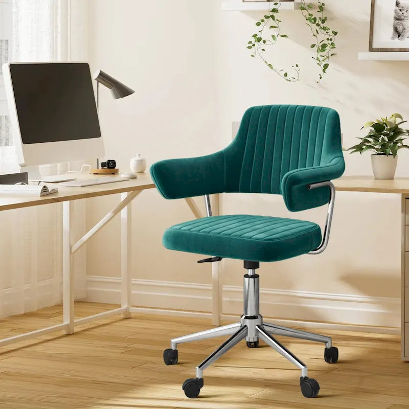 Chaise de bureau en similicuir confortable, chaise de bureau à domicile avec accoudoirs et pivot réglable