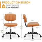 Chaise de bureau en similicuir confortable, chaise de bureau à domicile avec accoudoirs et pivot réglable
