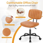 Chaise de bureau en similicuir confortable, chaise de bureau à domicile avec accoudoirs et pivot réglable